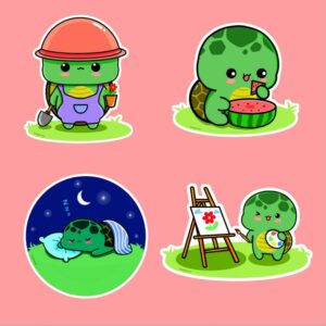 Chibi Tortoise Stickers