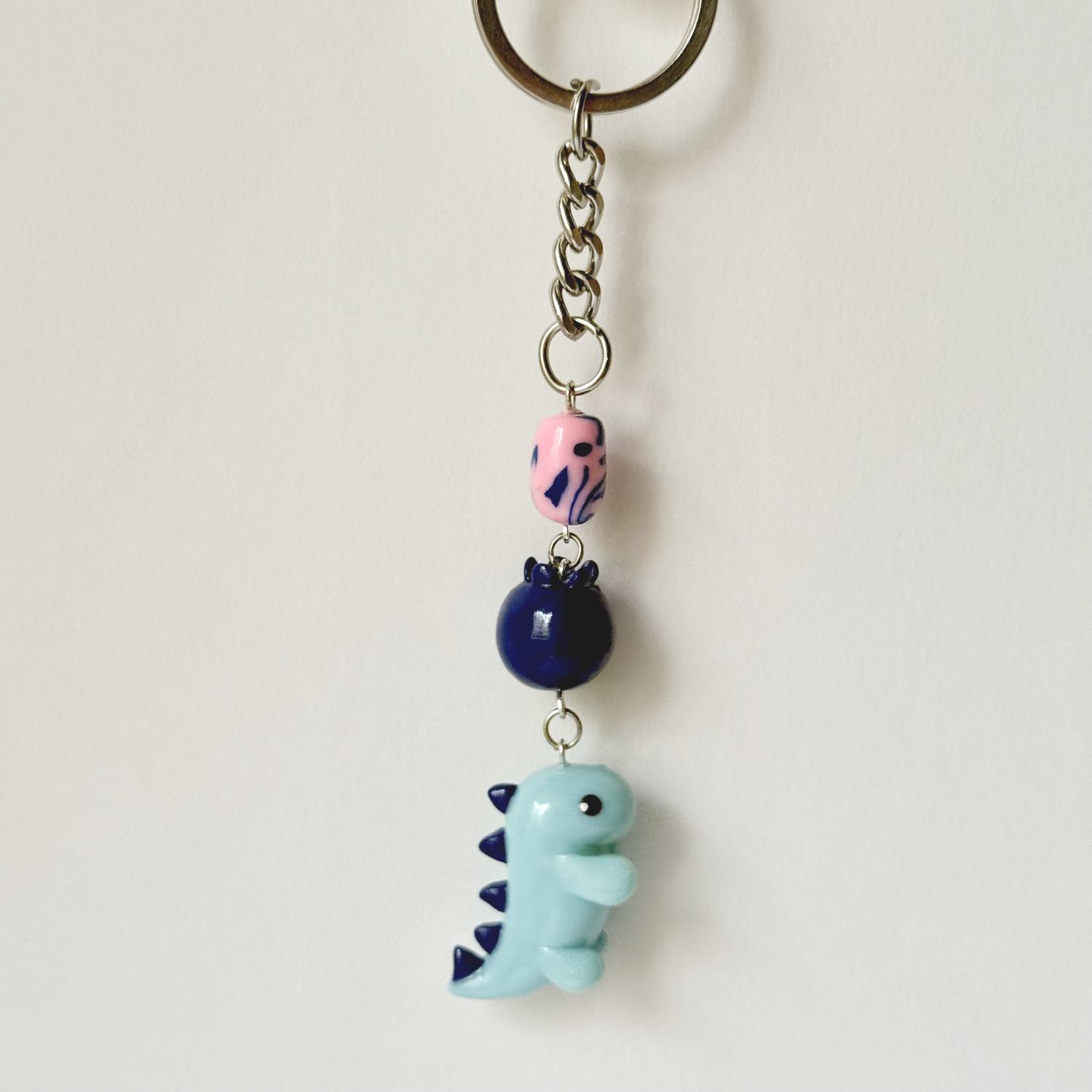 Dinosaur and Blueberry Keychain - Image 2