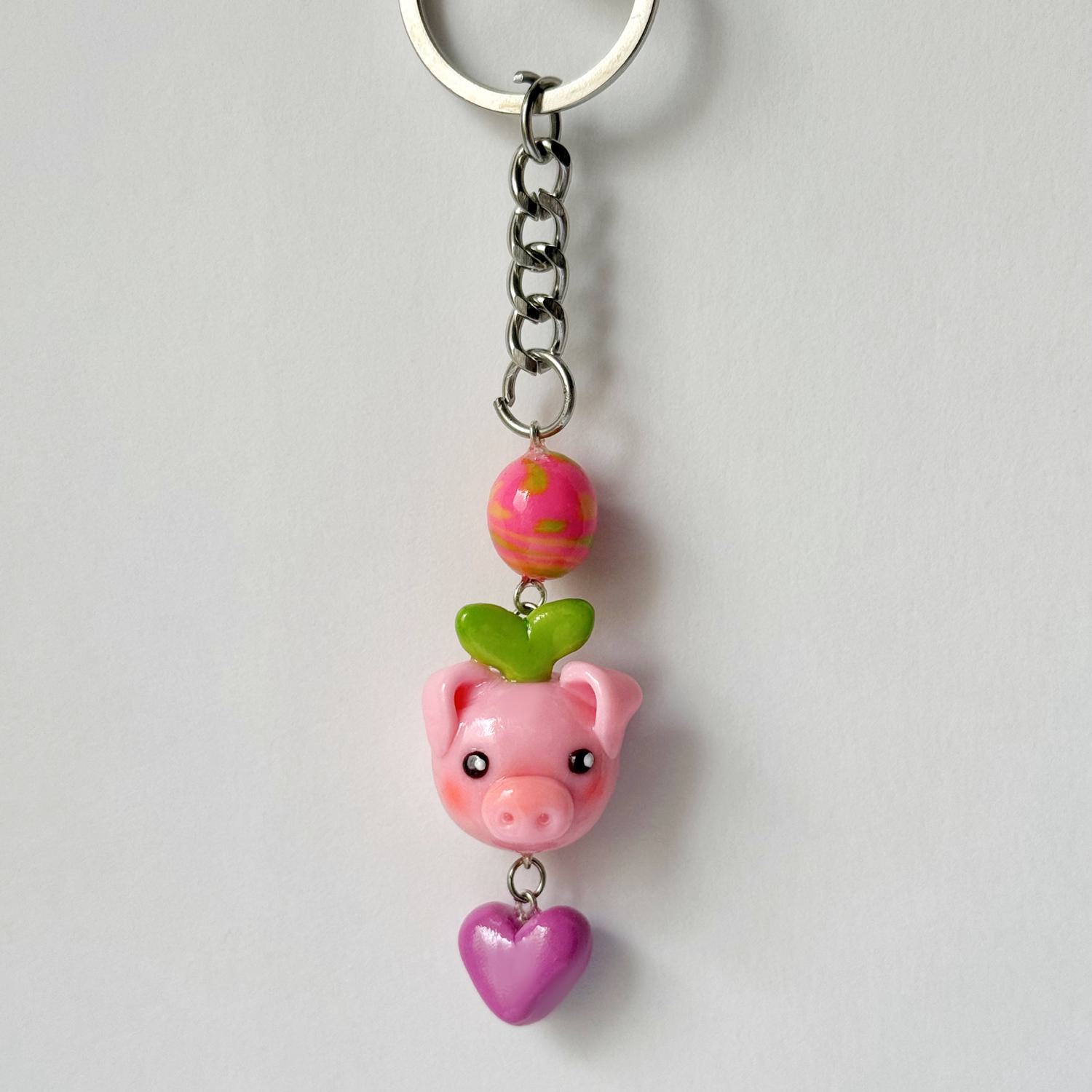 Piggy with plant Keychain - Image 3