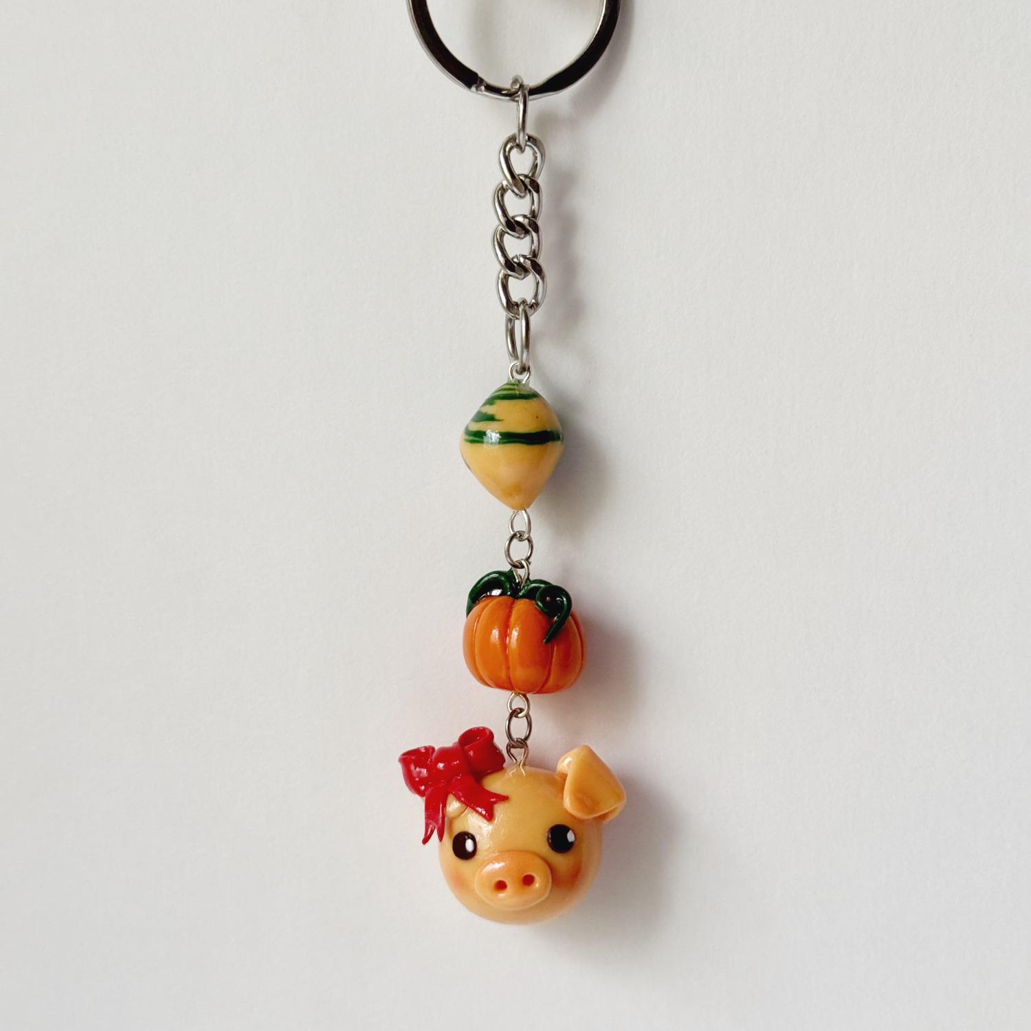Pumpkin Piggy Keychain - Image 2