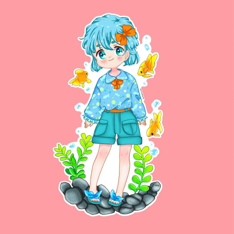 Kawaii Aqua Girl Sticker