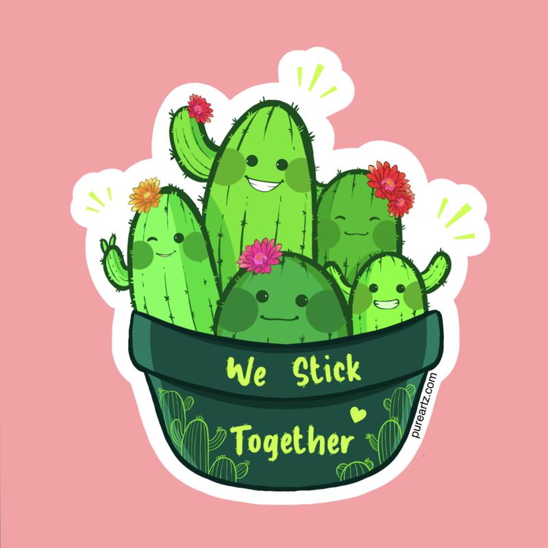 Chibi Cactus - Laptop Sticker