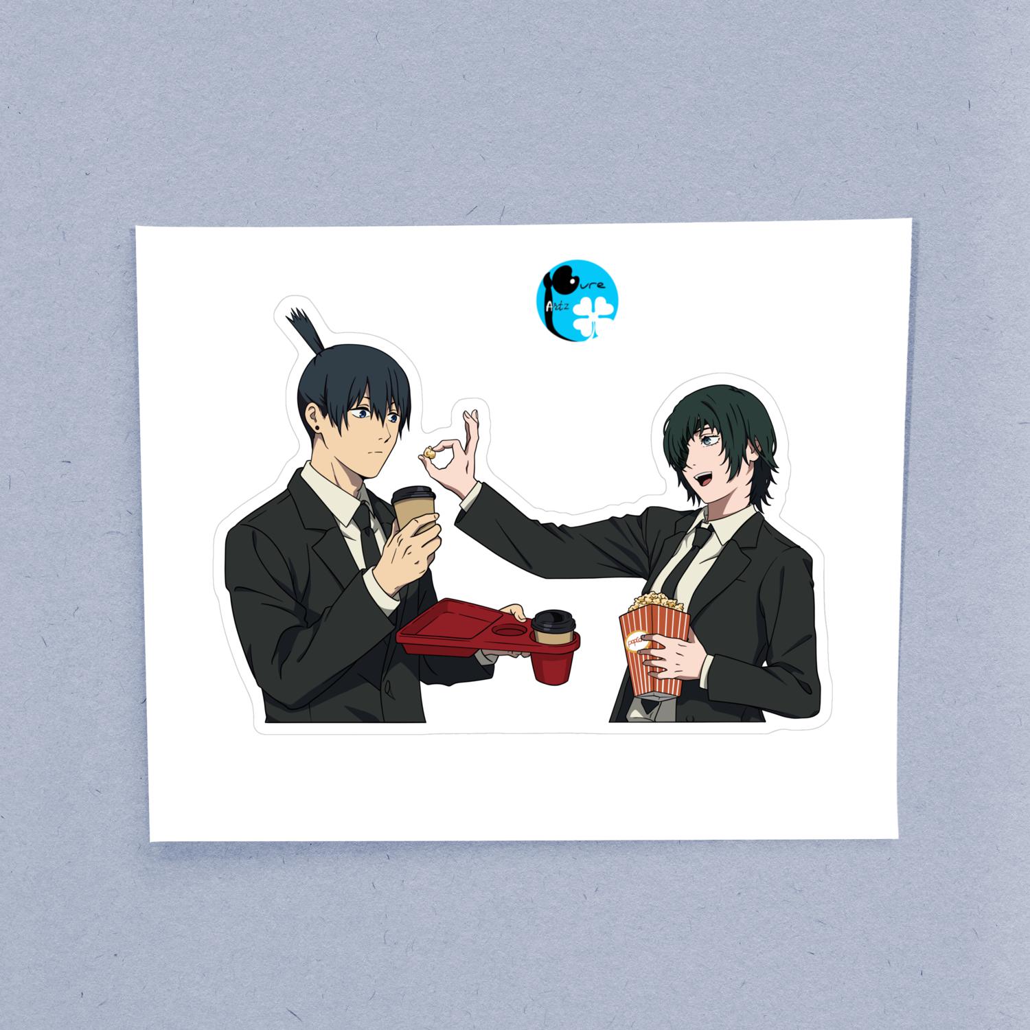 Aki and Himeno Chainsaw Man – Laptop Sticker - Image 2