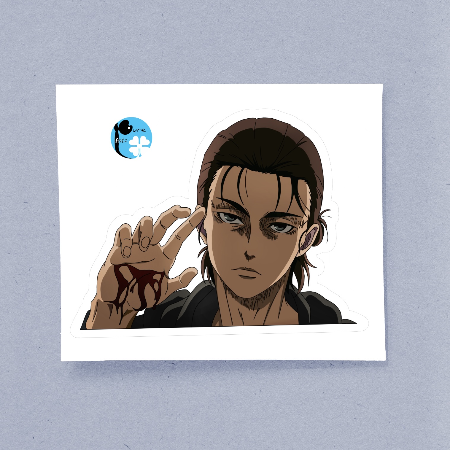 Eren Yeager AOT I - Laptop Sticker - Image 2