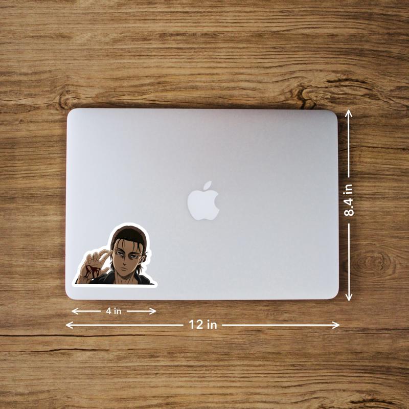 Eren Yeager AOT I - Laptop Sticker - Image 3