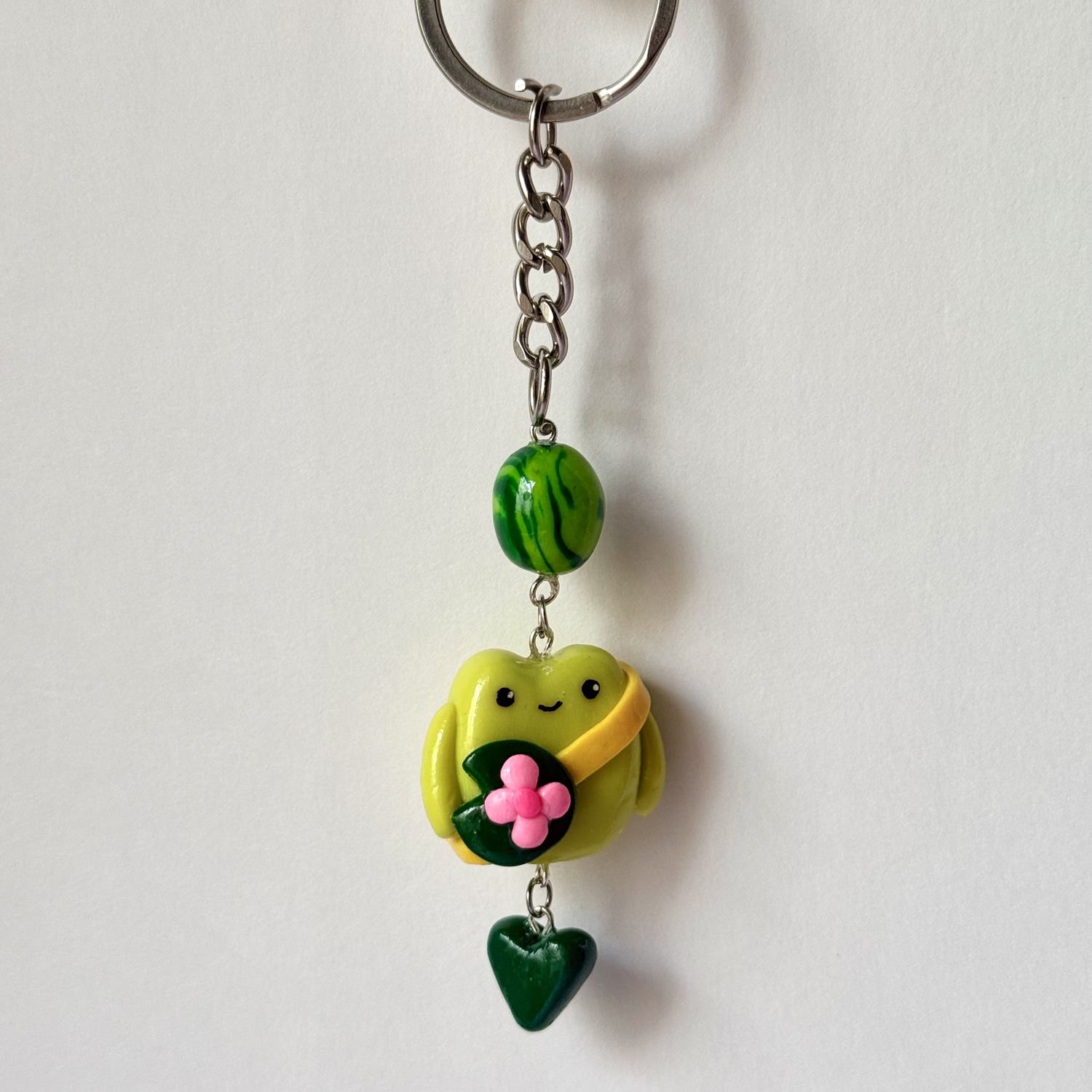 Frog with flower Keychain - Image 2