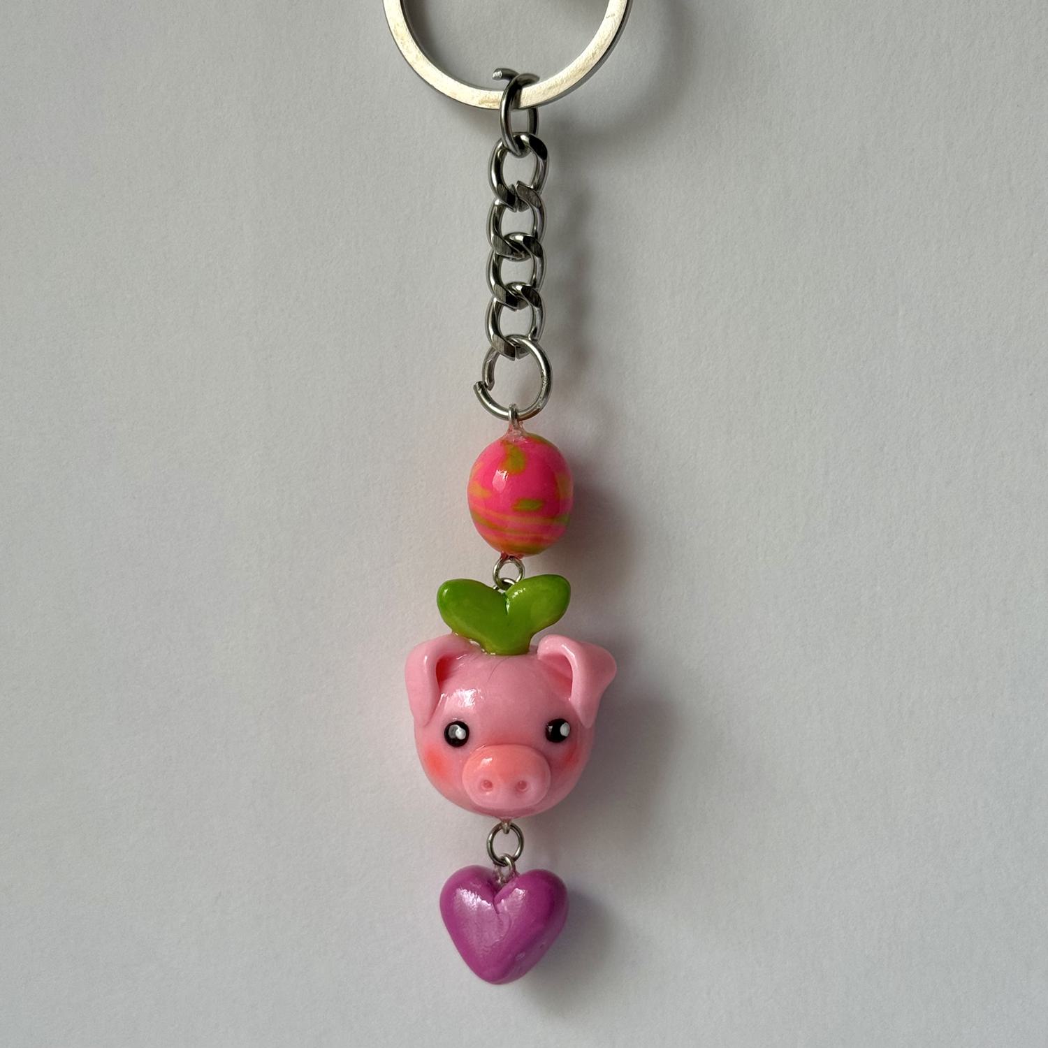 Piggy with plant Keychain - Image 3