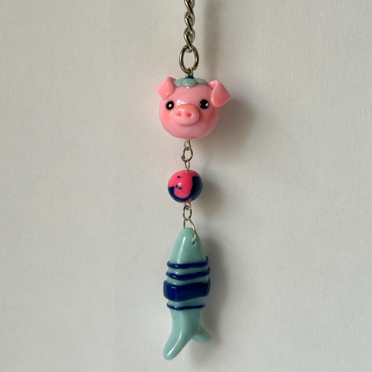 Piggy and Fish Keychain - Image 3