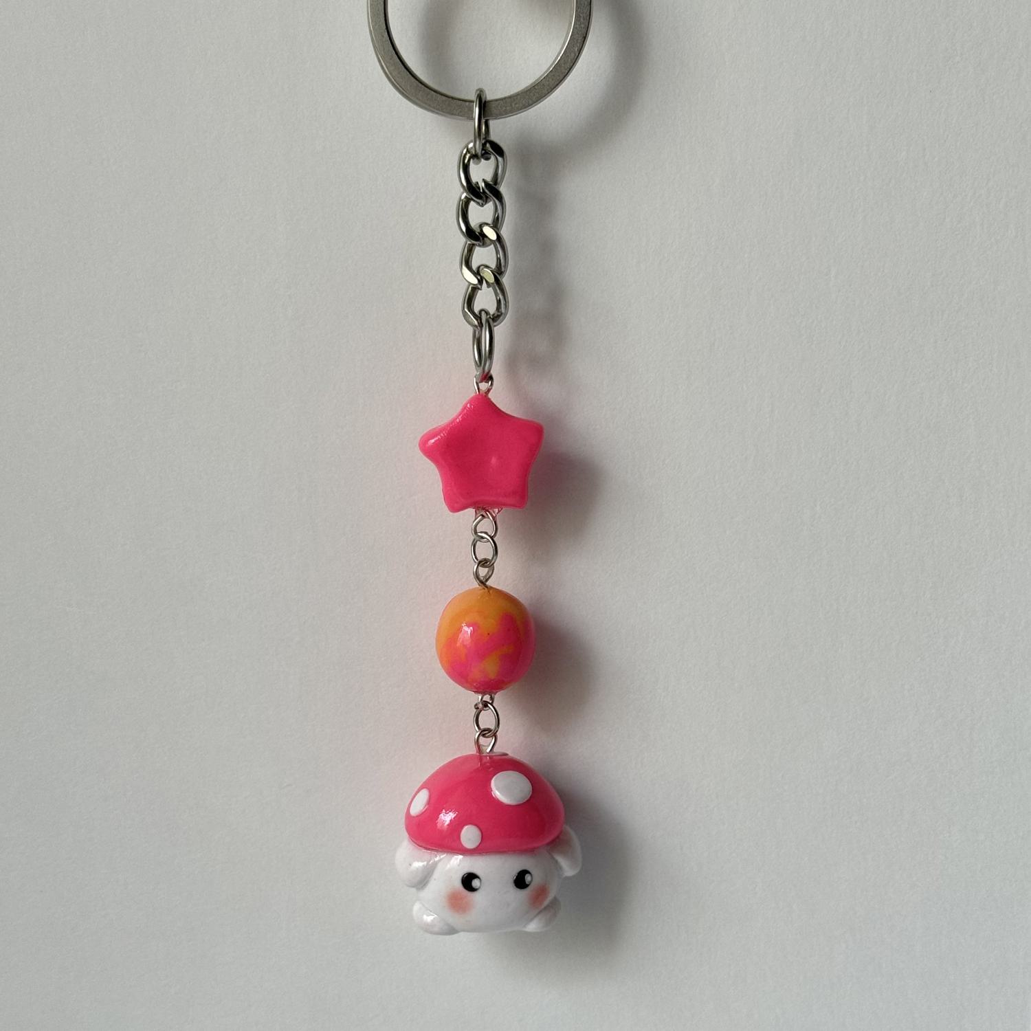 Pink Mushroom Keychain - Image 2
