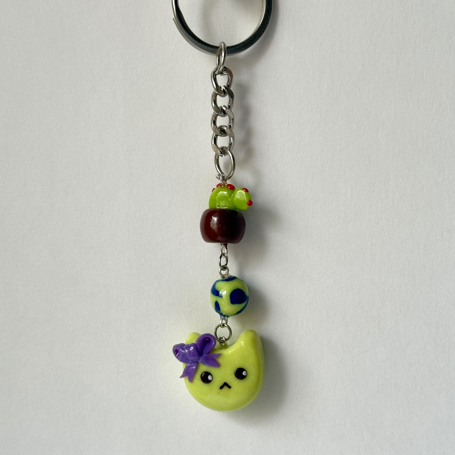 Cat and Cactus Keychain - Image 2