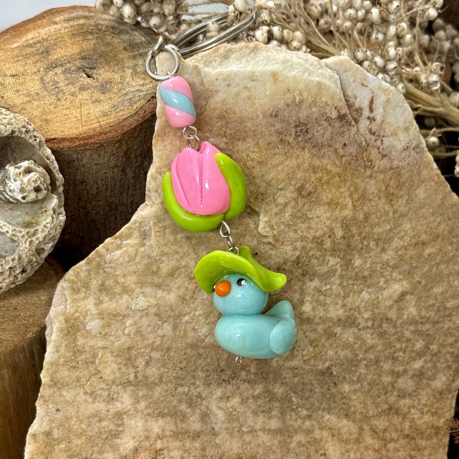 Duck and Tulip Keychain - Image 2
