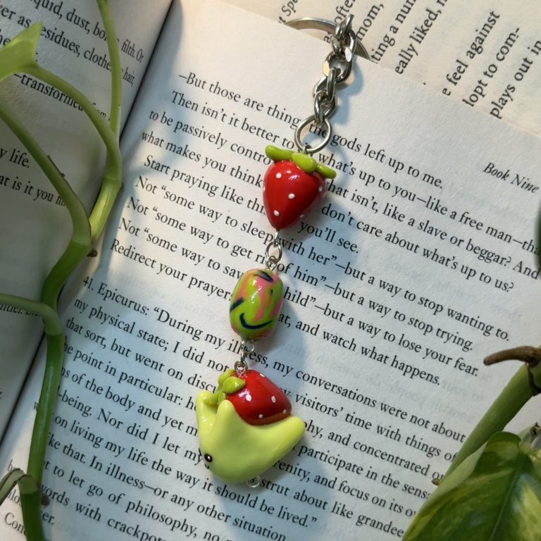 Strawberry Snail Keychain
