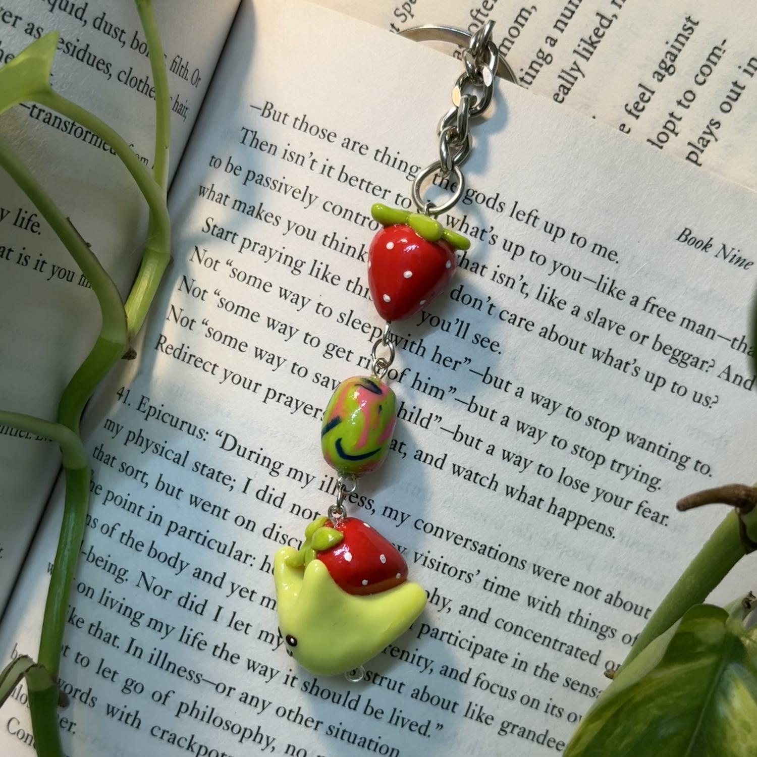 Strawberry Snail Keychain