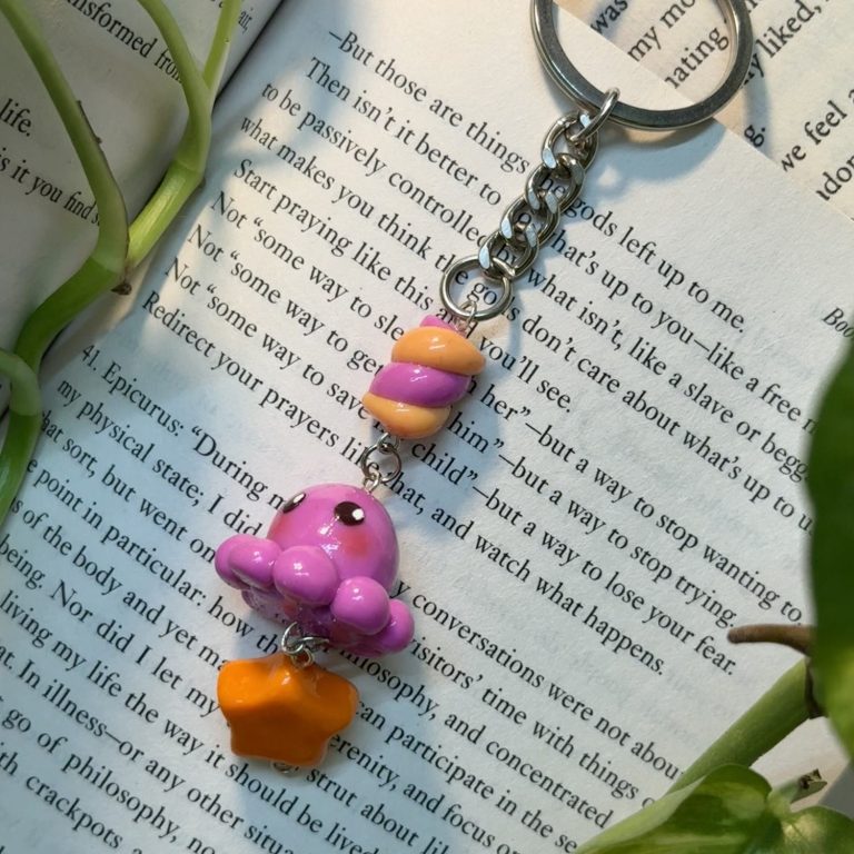 Purple Octopus Keychain