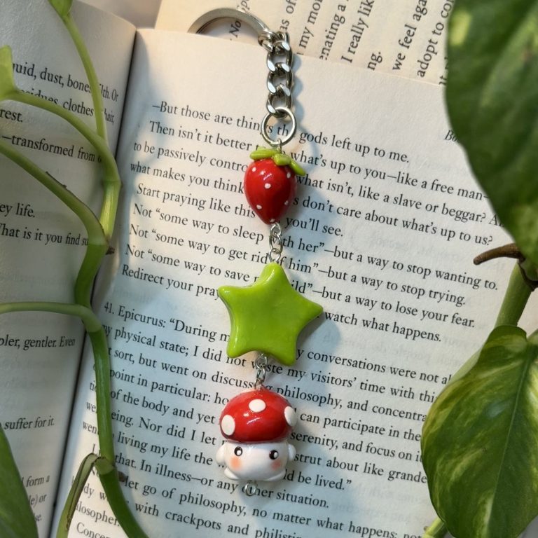 Mushroom with Strawberry Keychain