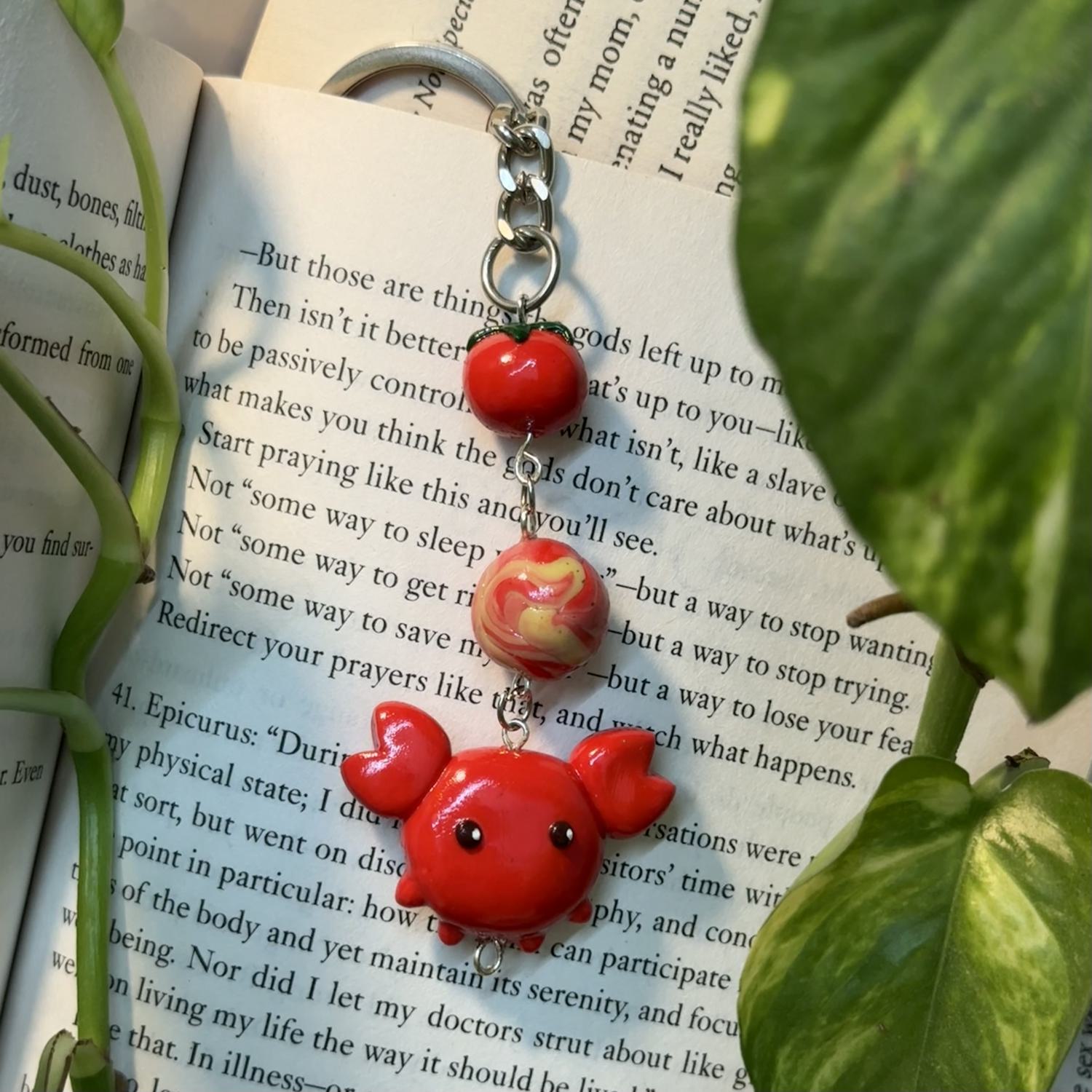 Crab and Tomato Keychain