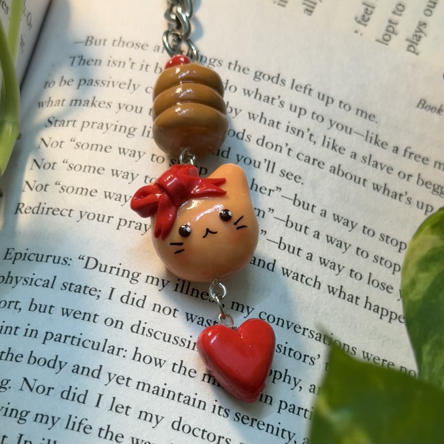 Cat and Pancakes Keychain - Image 2