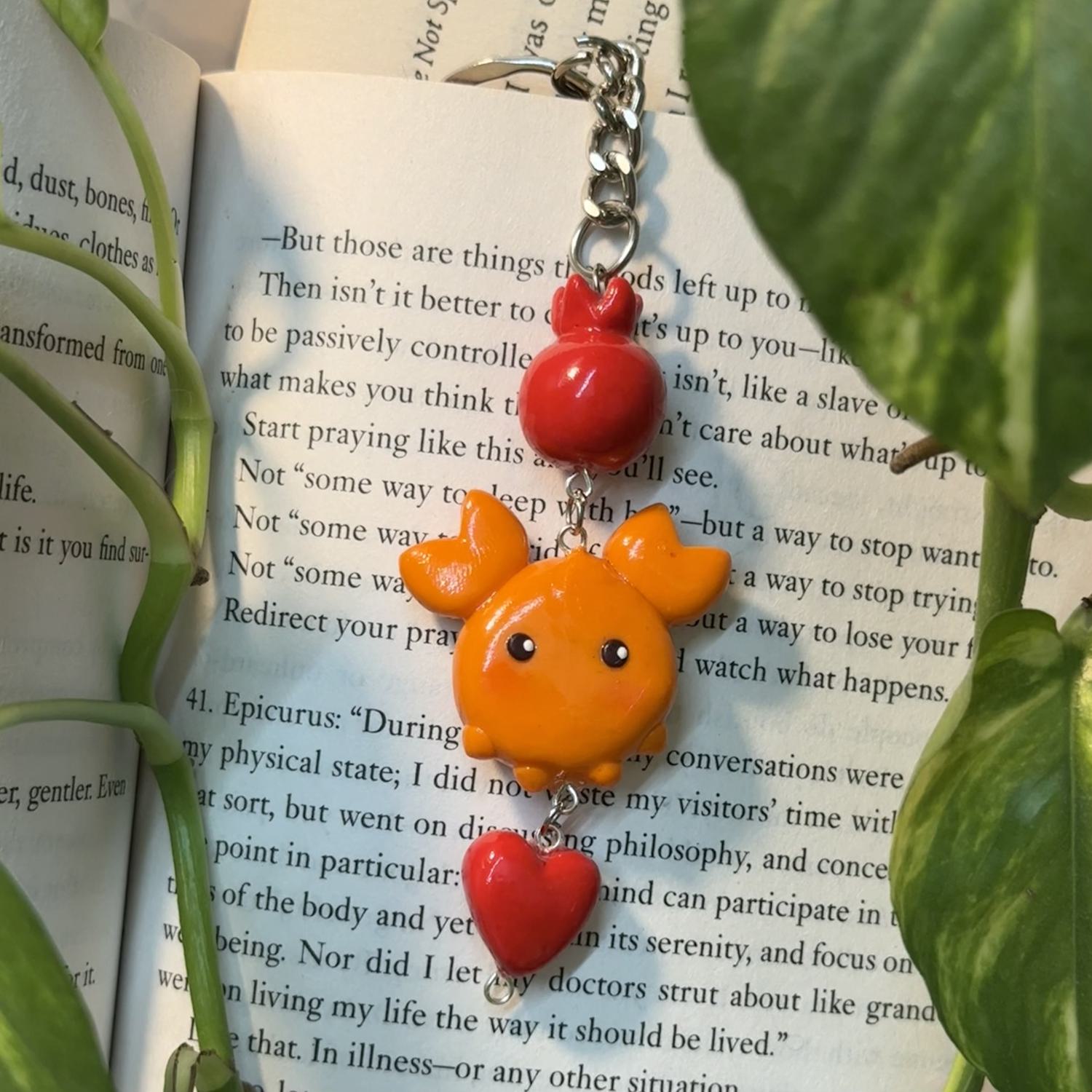 Crab and Pomegranate Keychain