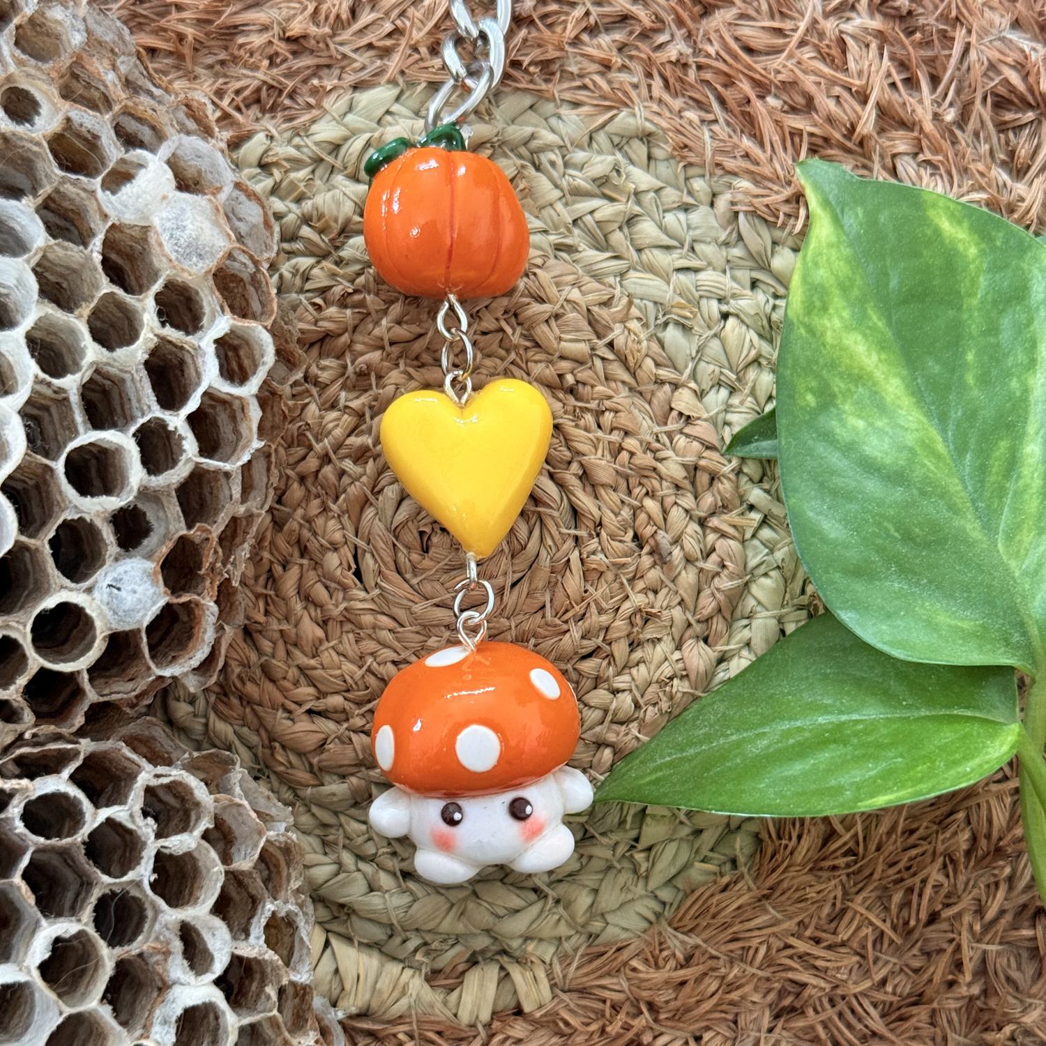Orange Mushroom Keychain - Image 2