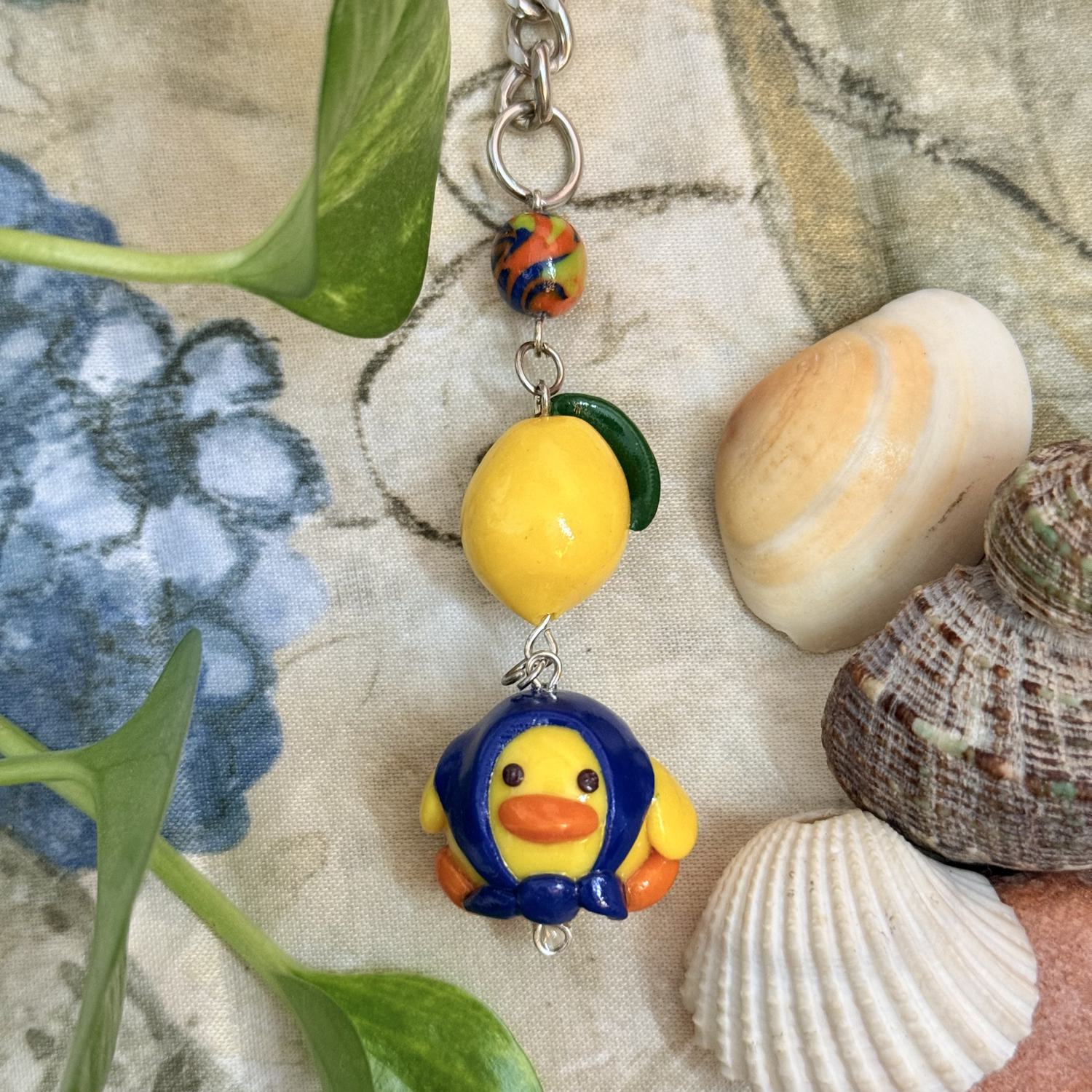 Lemon and Duck Keychain
