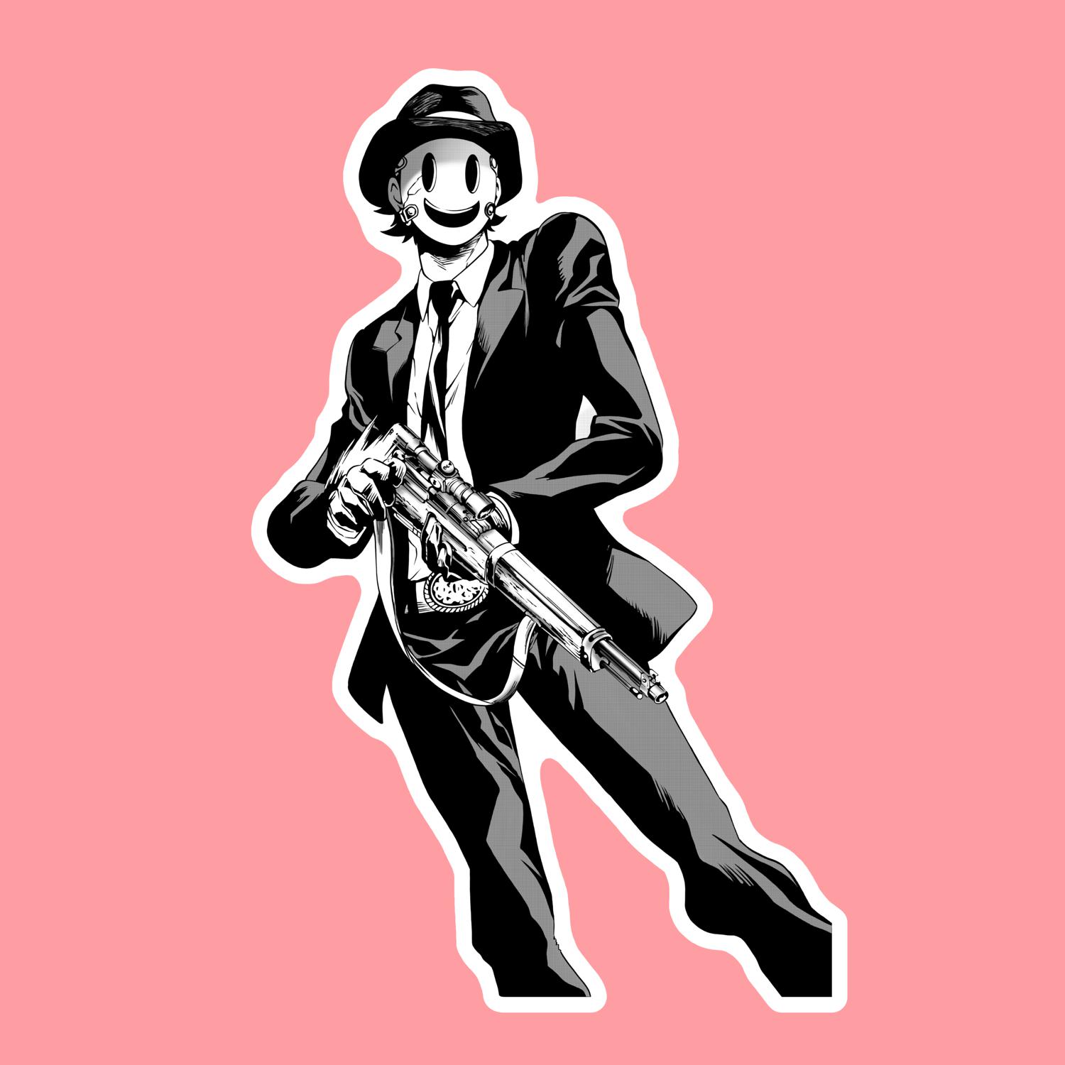 Sniper Mask I High-Rise Invasion – Laptop Sticker