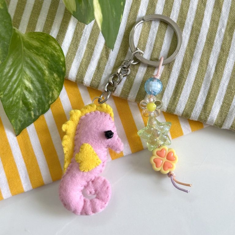Seahorse Felt Keychain