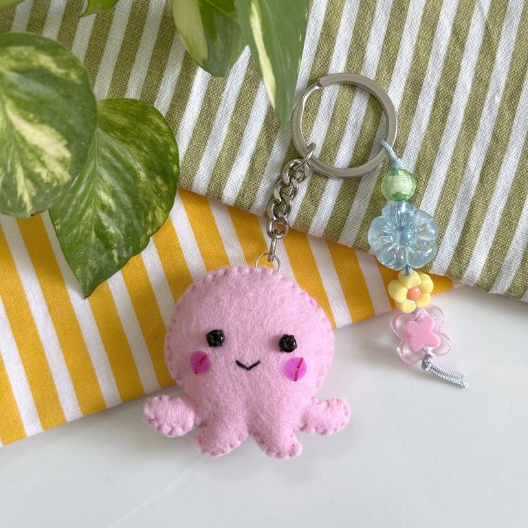 Octopus Felt Keychain