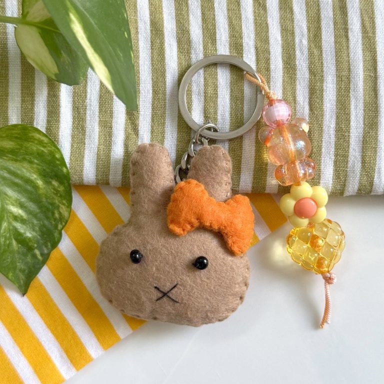 Miffy with Orange Bow Felt Keychain
