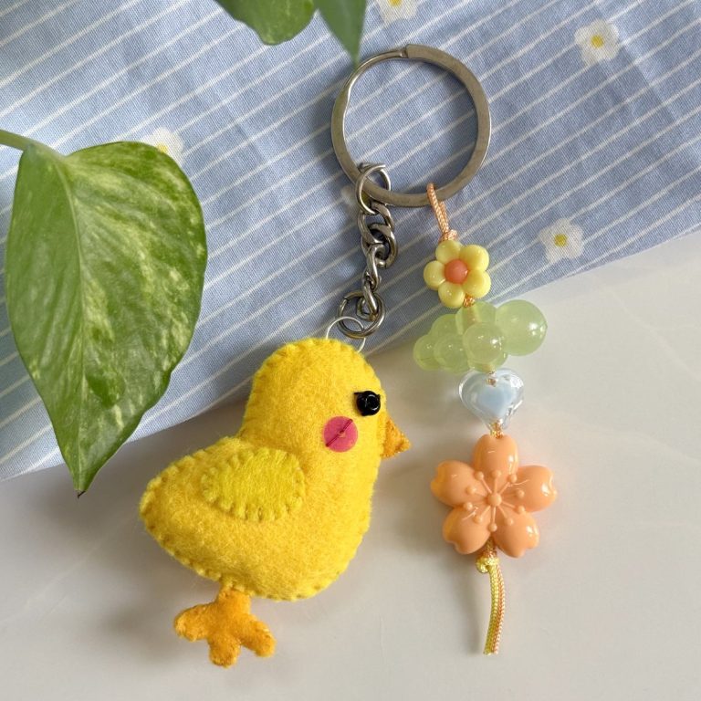 Chick Felt Keychain